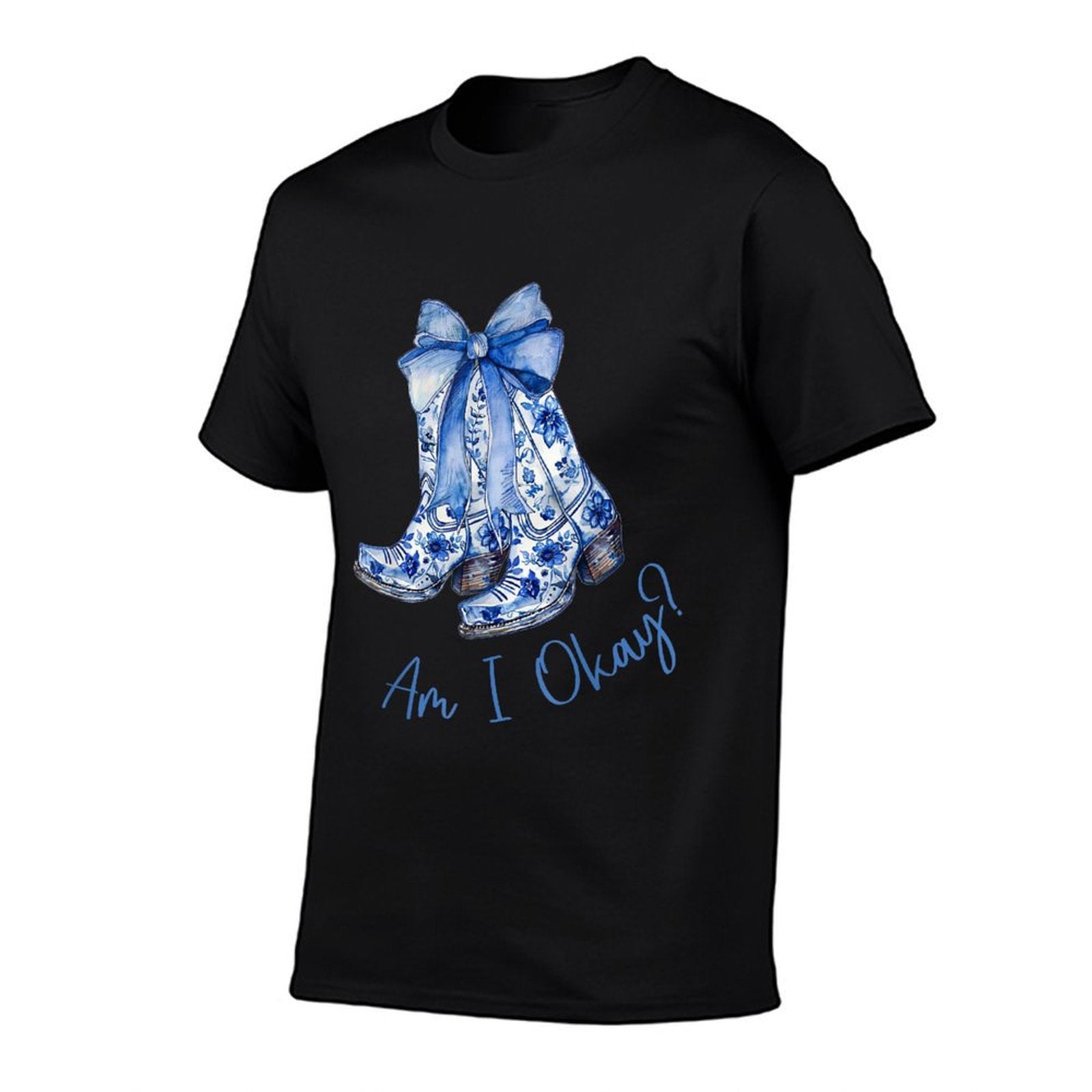 Am I Okay Boot Cowgirl Coquette Bow Women Girl  Graphic-printed T-Shirt