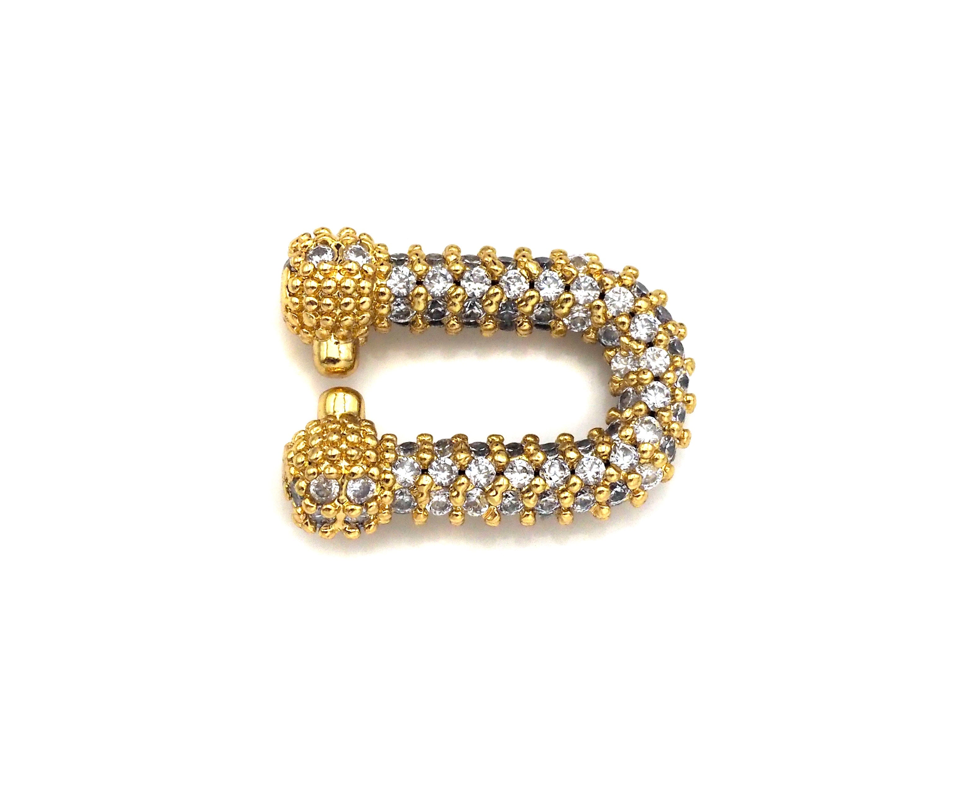 Fully CZ Micro Pave U Shape Connector links for Chains, Connector Link, Easy hook Clasp/Link/Connector, 11.4x13.8mm,sku#N53