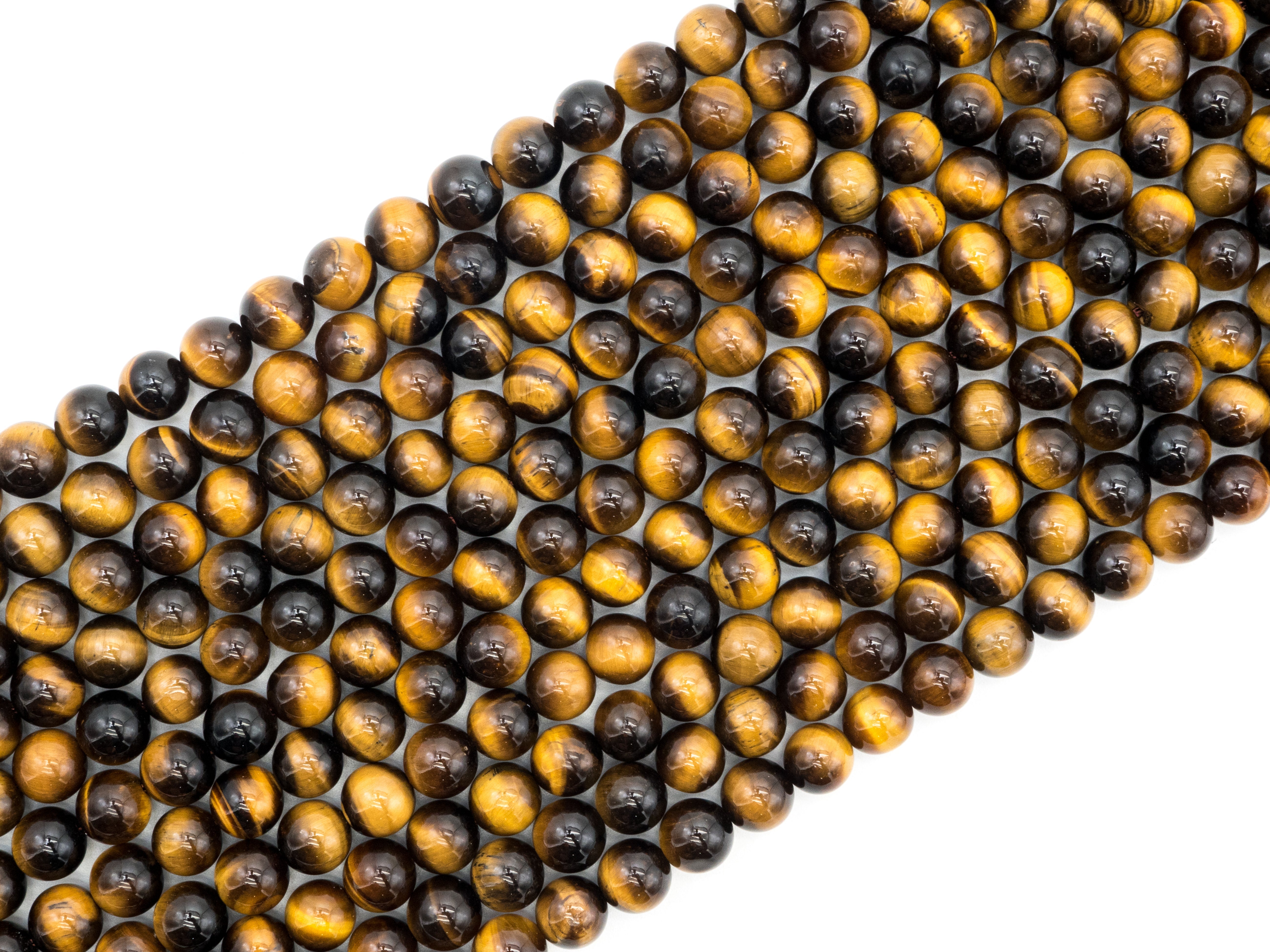 Quality Natural Yellow Gold Tiger Eye Beads, U235