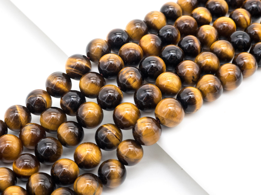 Quality Natural Yellow Gold Tiger Eye Beads, U235