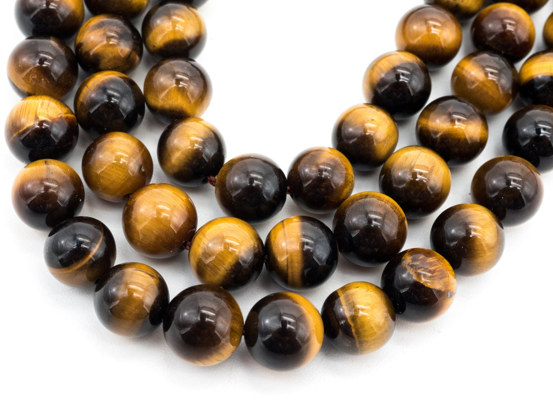 Quality Natural Yellow Gold Tiger Eye Beads, U235