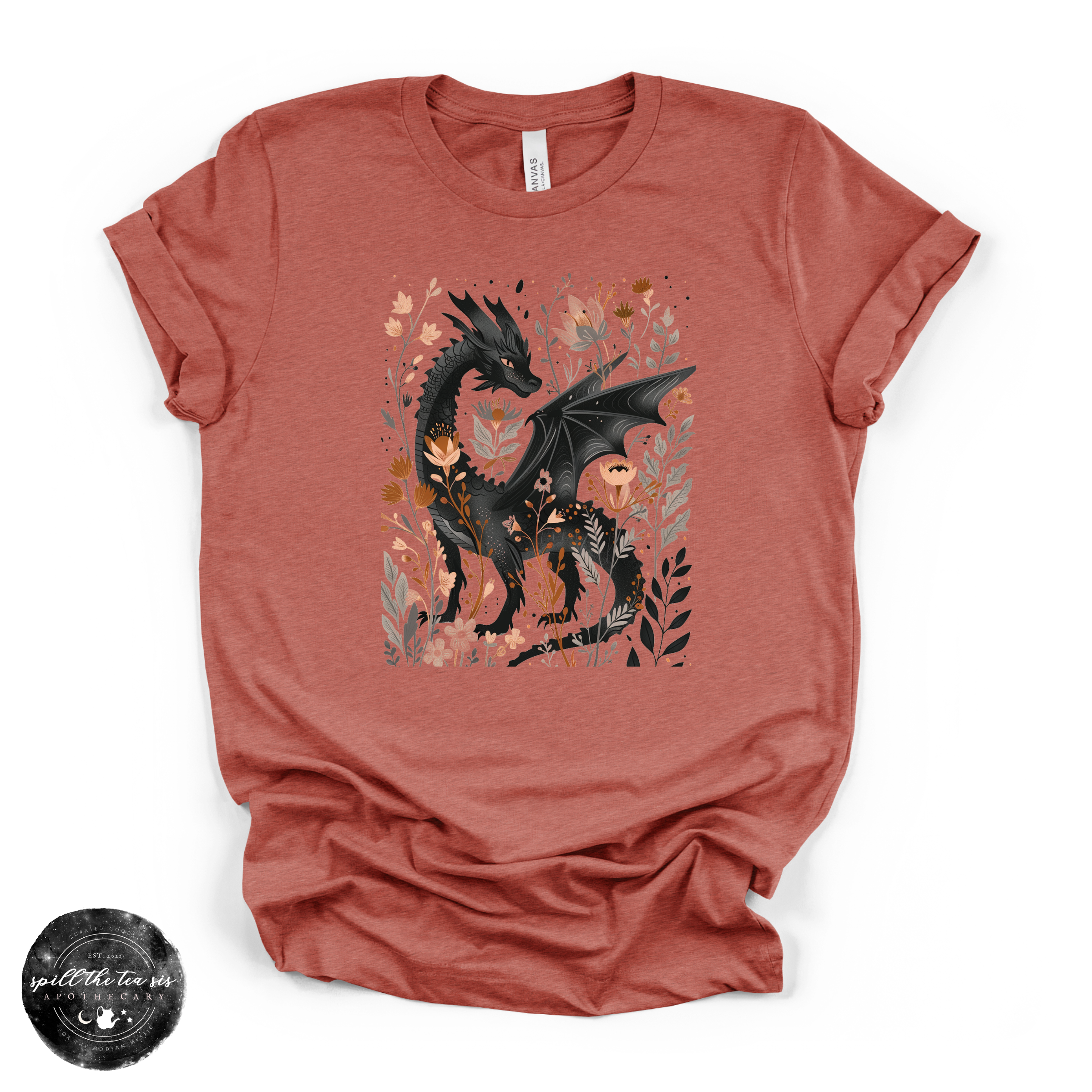 Black Dragon Tee | Mystical Dragon Graphic Shirt