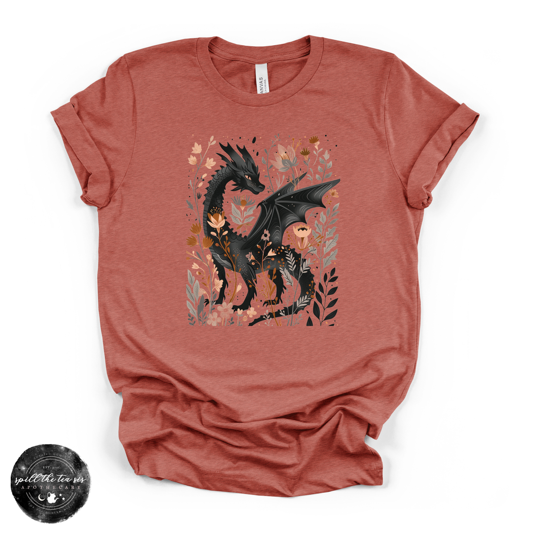 Black Dragon Tee | Mystical Dragon Graphic Shirt