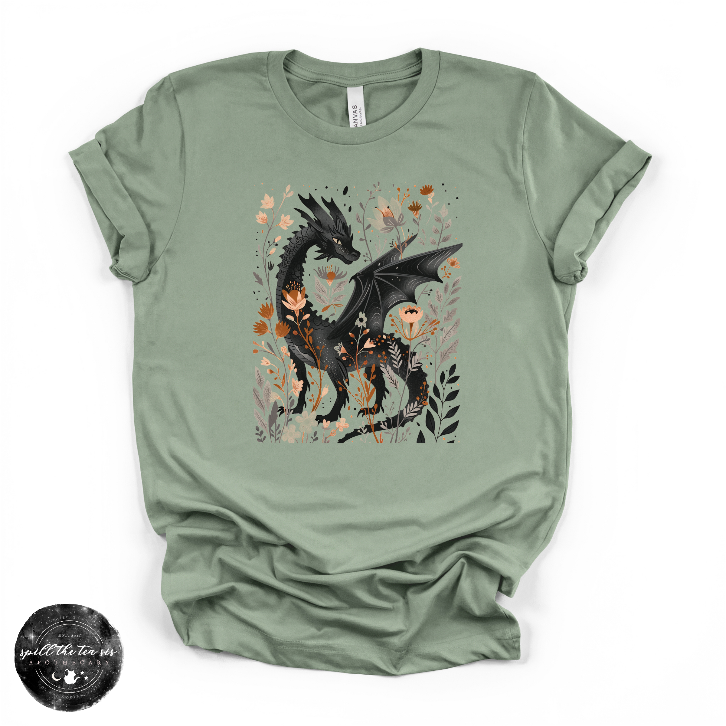 Black Dragon Tee | Mystical Dragon Graphic Shirt