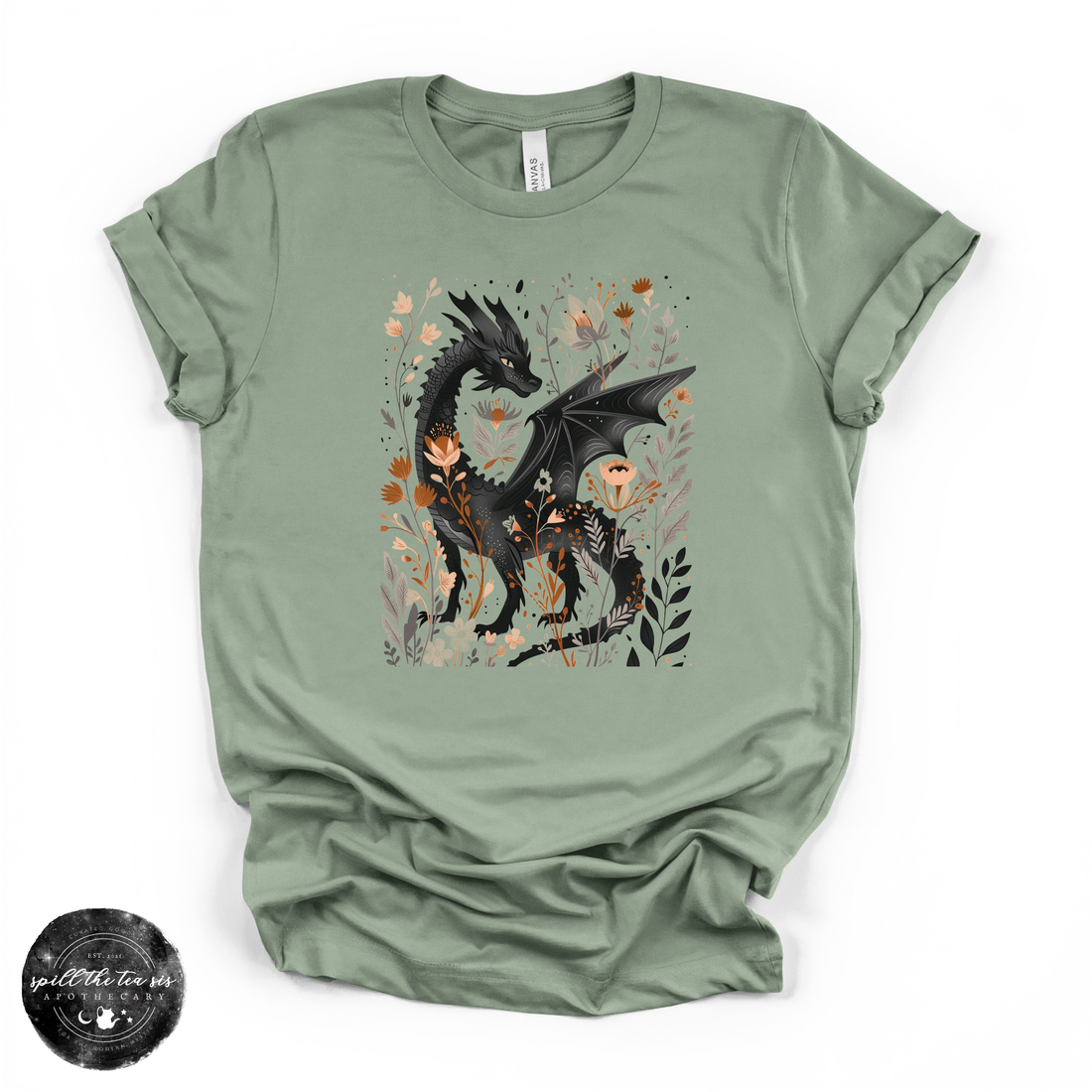 Black Dragon Tee | Mystical Dragon Graphic Shirt