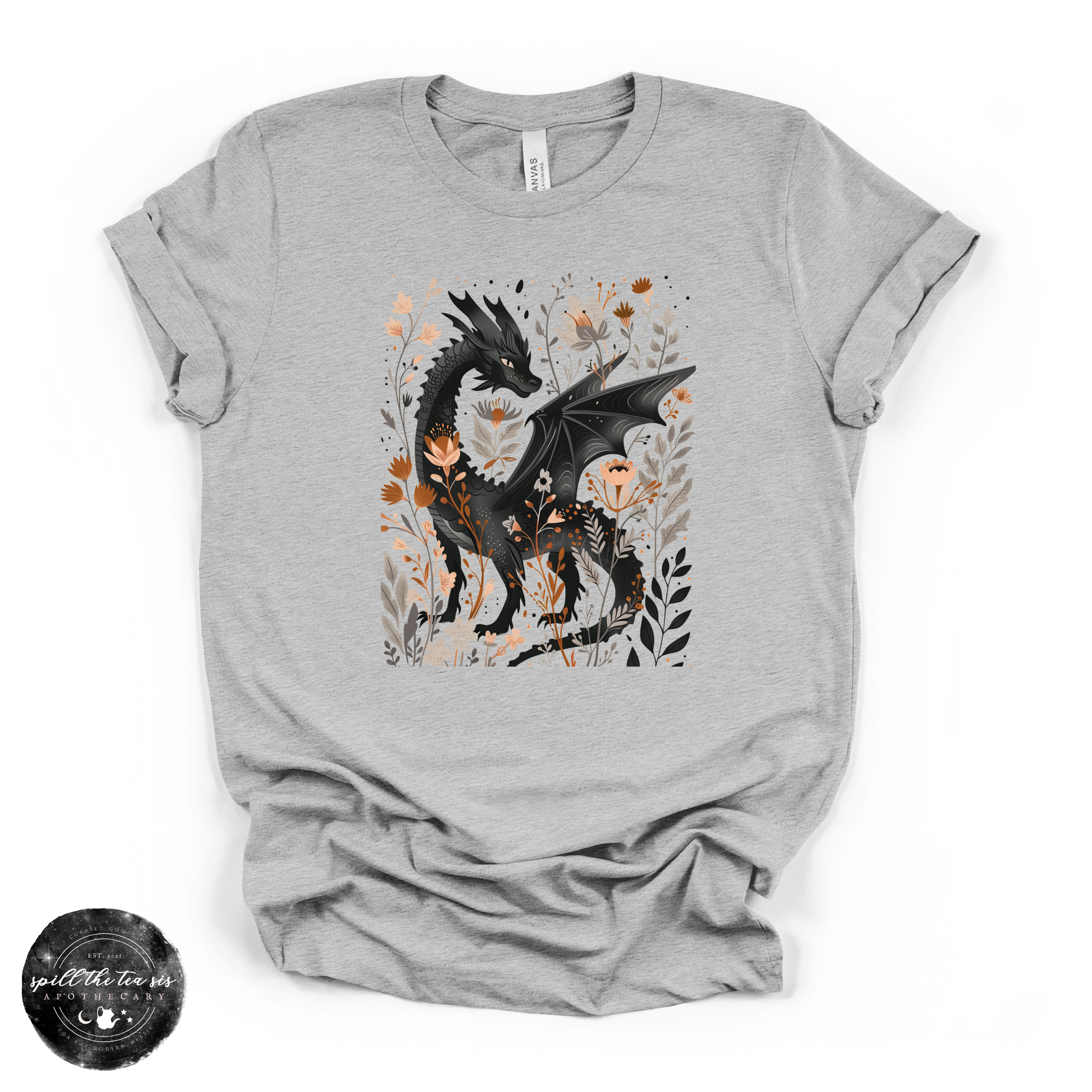Black Dragon Tee | Mystical Dragon Graphic Shirt