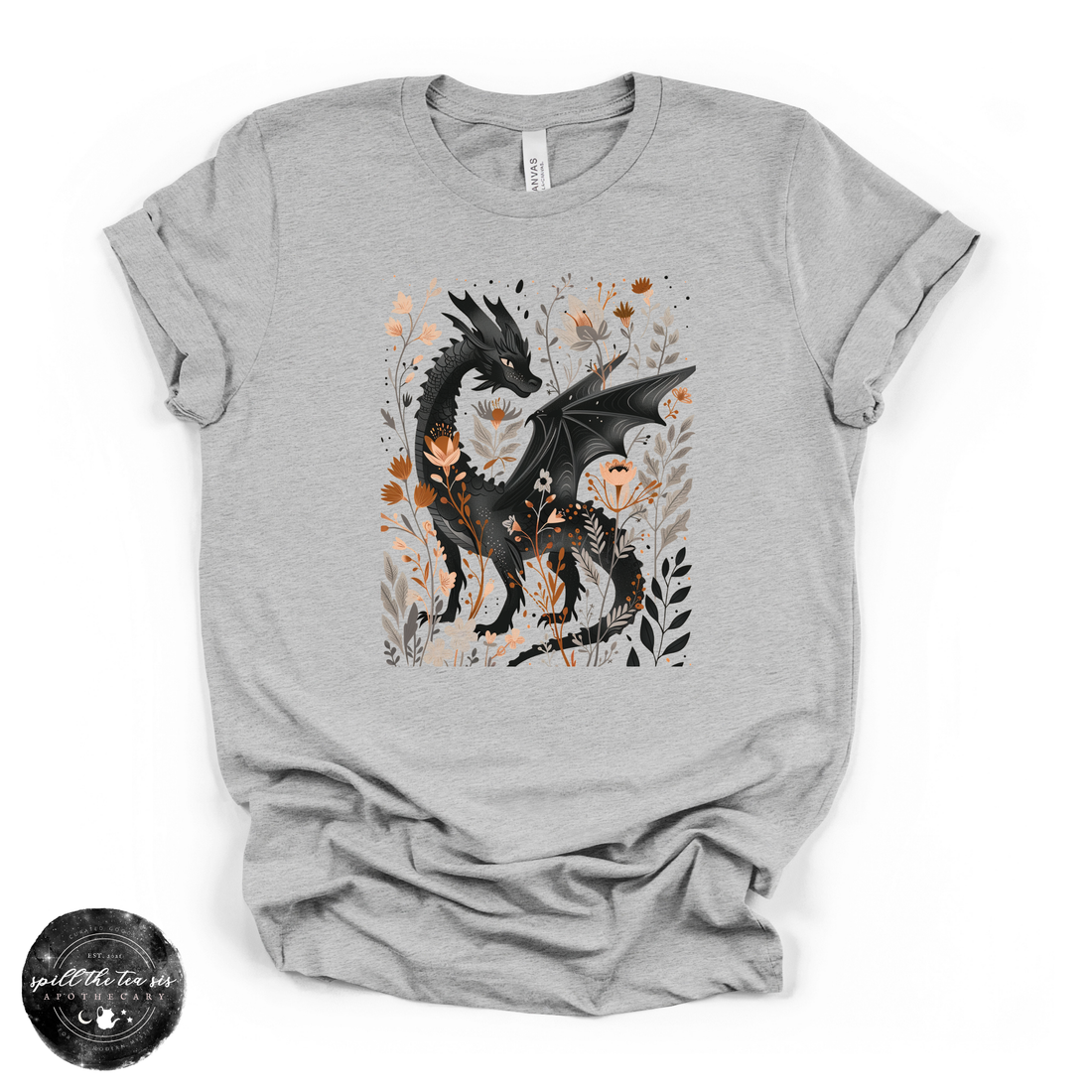 Black Dragon Tee | Mystical Dragon Graphic Shirt