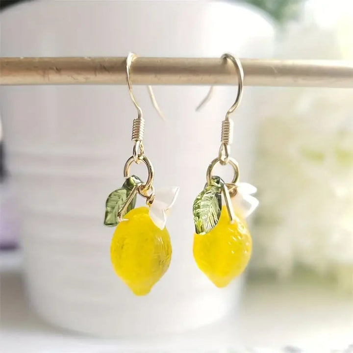 Chinese Advanced Color Creative Plant Pendant Earrings
