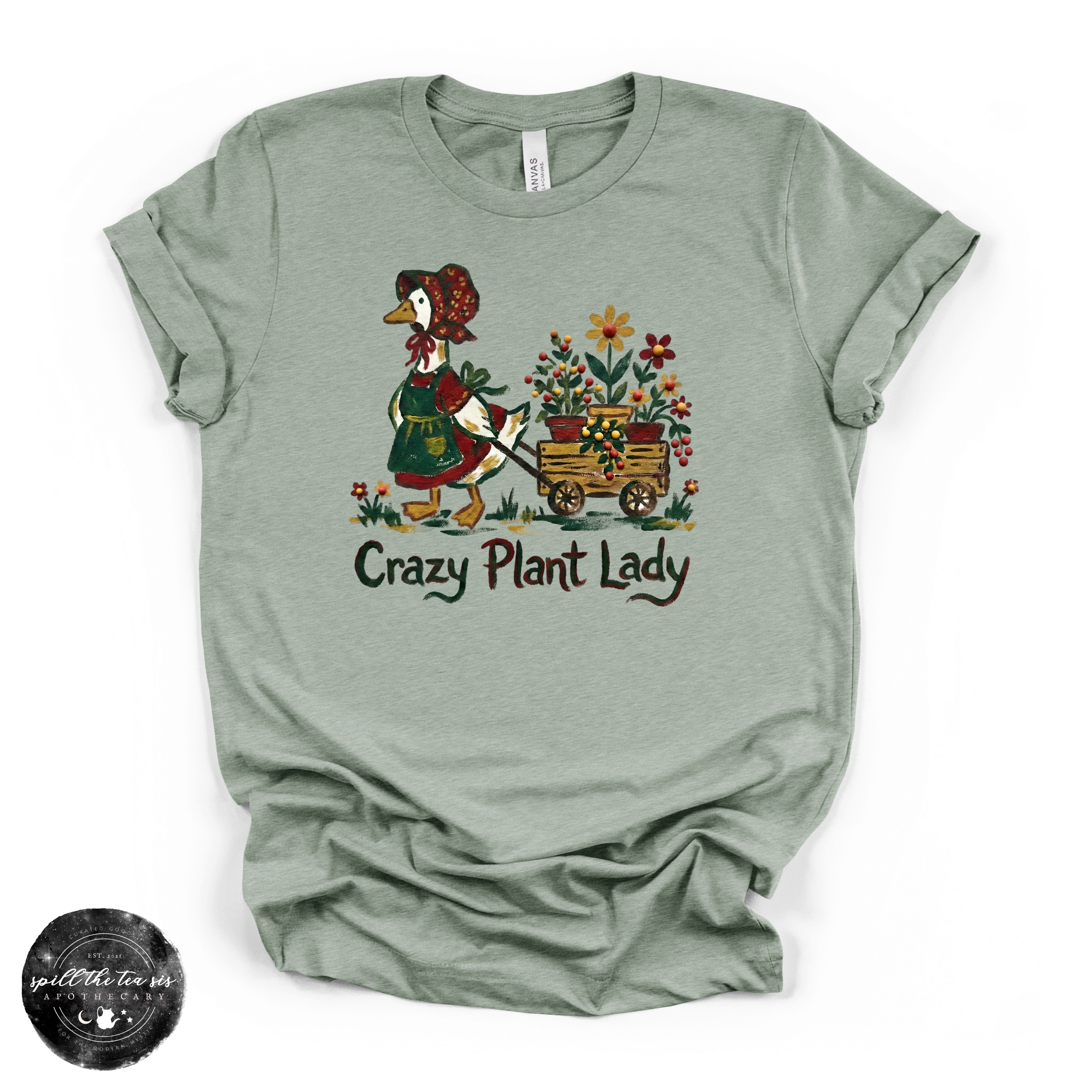 Crazy Garden Lady Goose Tee | Spring Graphic T-Shirt