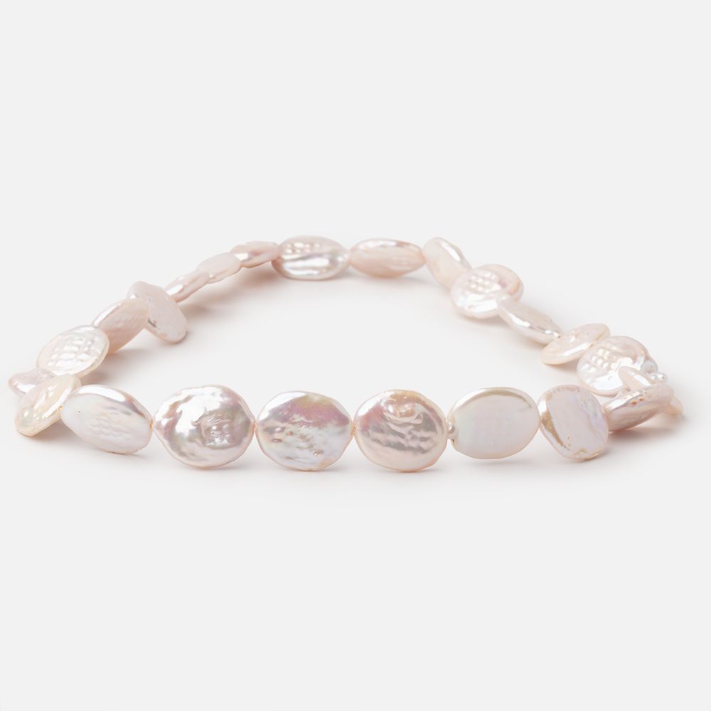 15x13-17x14mm Rosé White Oval Freshwater Pearls 16 inch 23 Beads