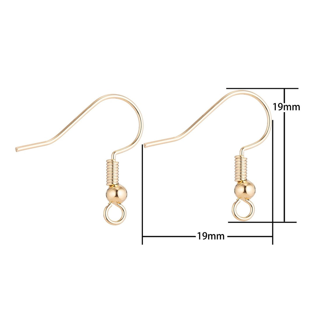 19×19mm Ear Hook, 3mm ball, Jewelry Earrings, Ear Wires, Brass Earring Component, French Ear Hook Silver / Gold Plated for jewelry making Supply K-236 L-162