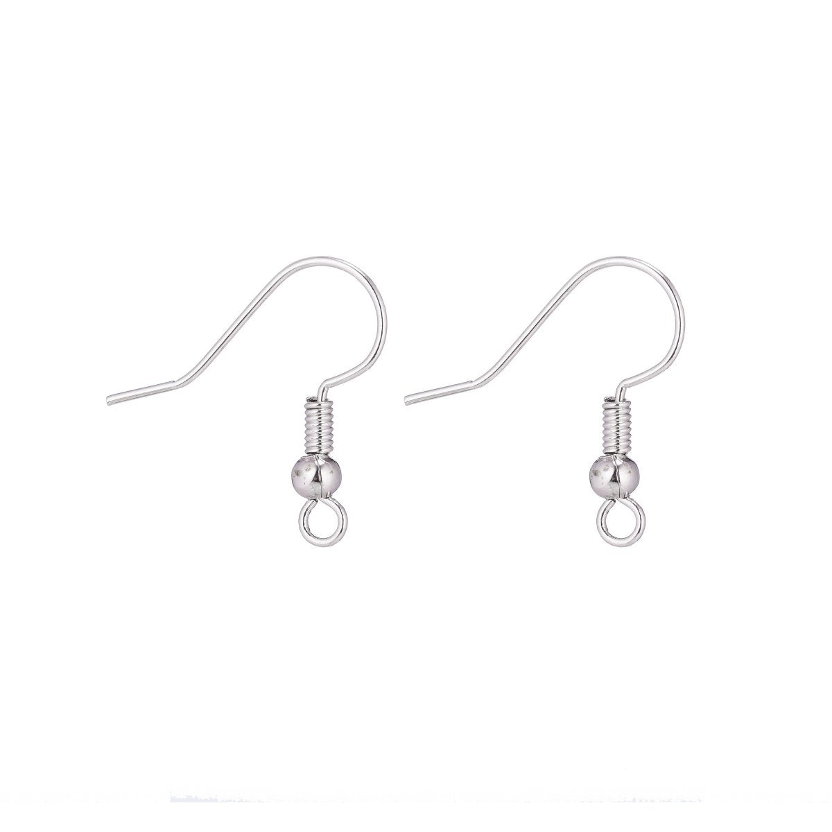 19×19mm Ear Hook, 3mm ball, Jewelry Earrings, Ear Wires, Brass Earring Component, French Ear Hook Silver / Gold Plated for jewelry making Supply K-236 L-162