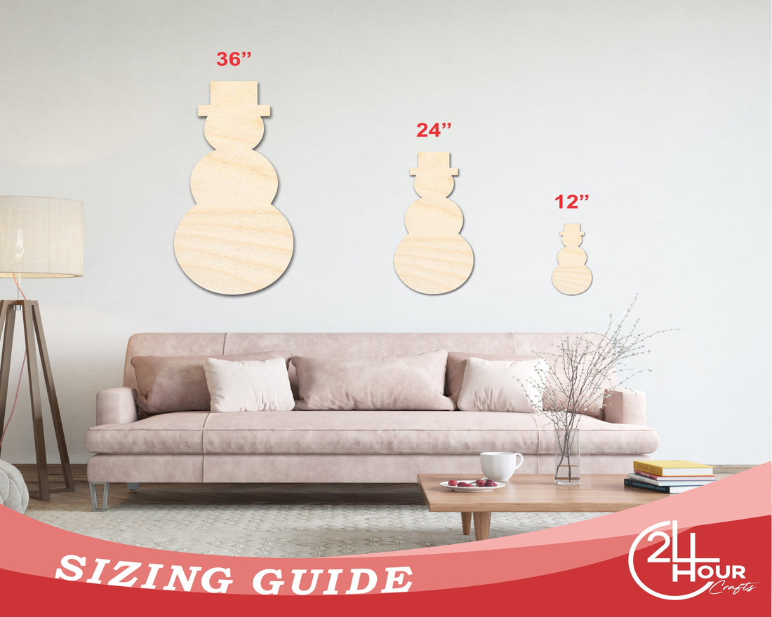 Unfinished Wood Tall Snowman Shape - Craft - up to 46" DIY