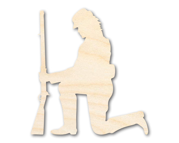 Unfinished Wpe ood Kneeling Soldier Sha| DIY Craft Cutout | up to 46" DIY