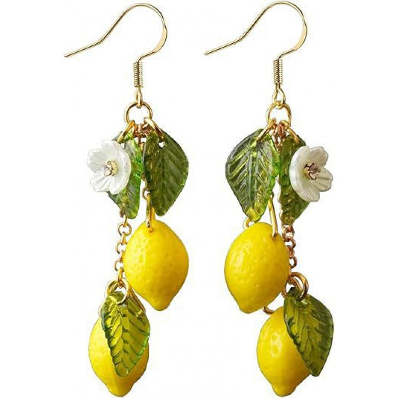 Chinese Advanced Color Creative Plant Pendant Earrings