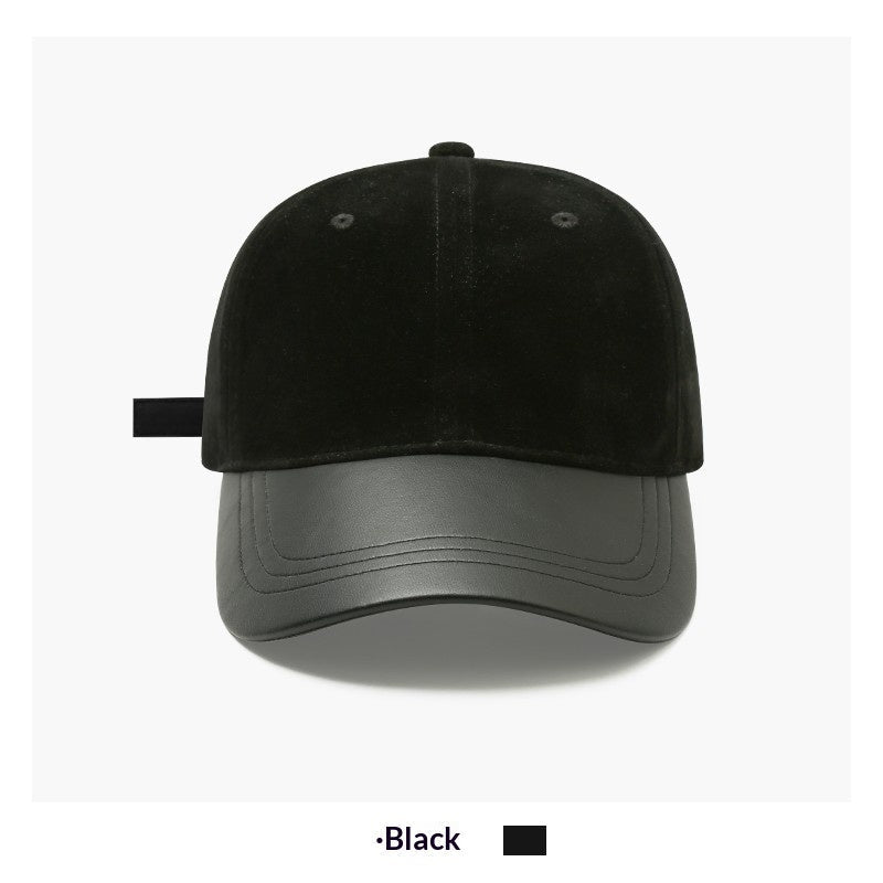 Women's Retro Suede Patchwork Baseball Cap