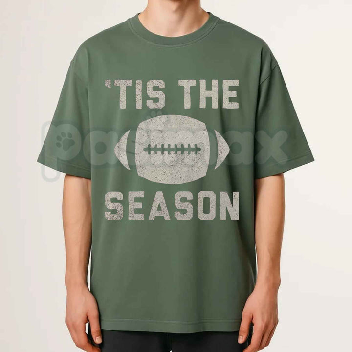 Tis The Football Season Graphic T-Shirt – Retro Sports Game Day Unisex Cotton Tee