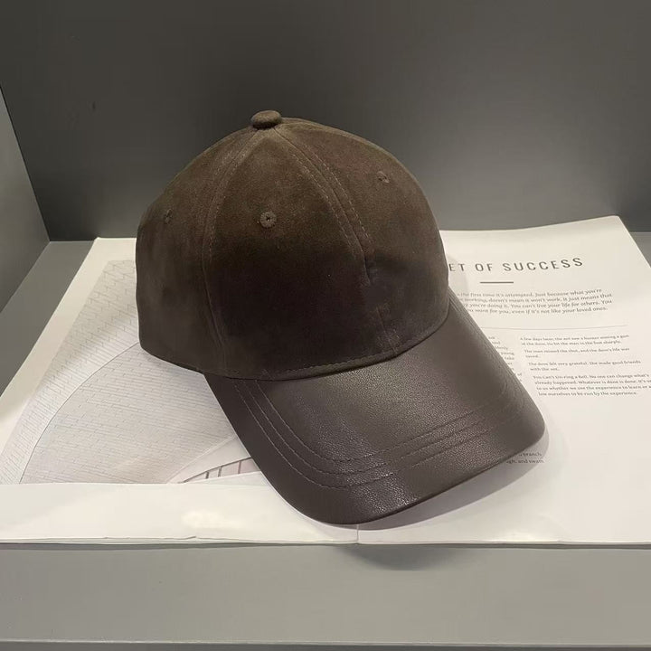 Women's Retro Suede Patchwork Baseball Cap