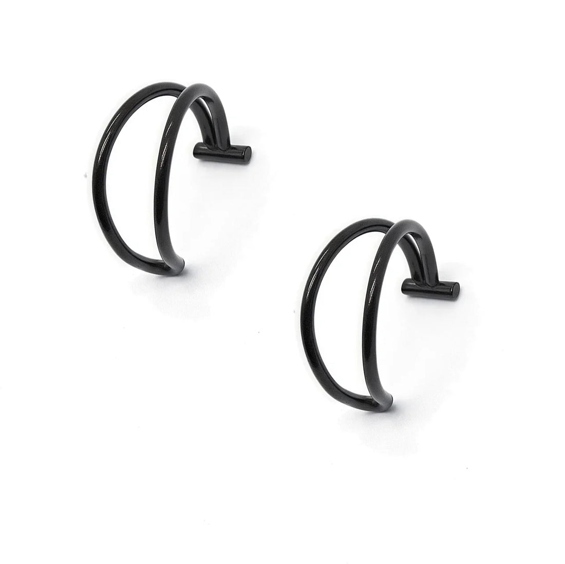 2 Piece Set Stainless Steel Clip-On Nose and Lip Rings | Punk Style Fake Piercing Jewelry