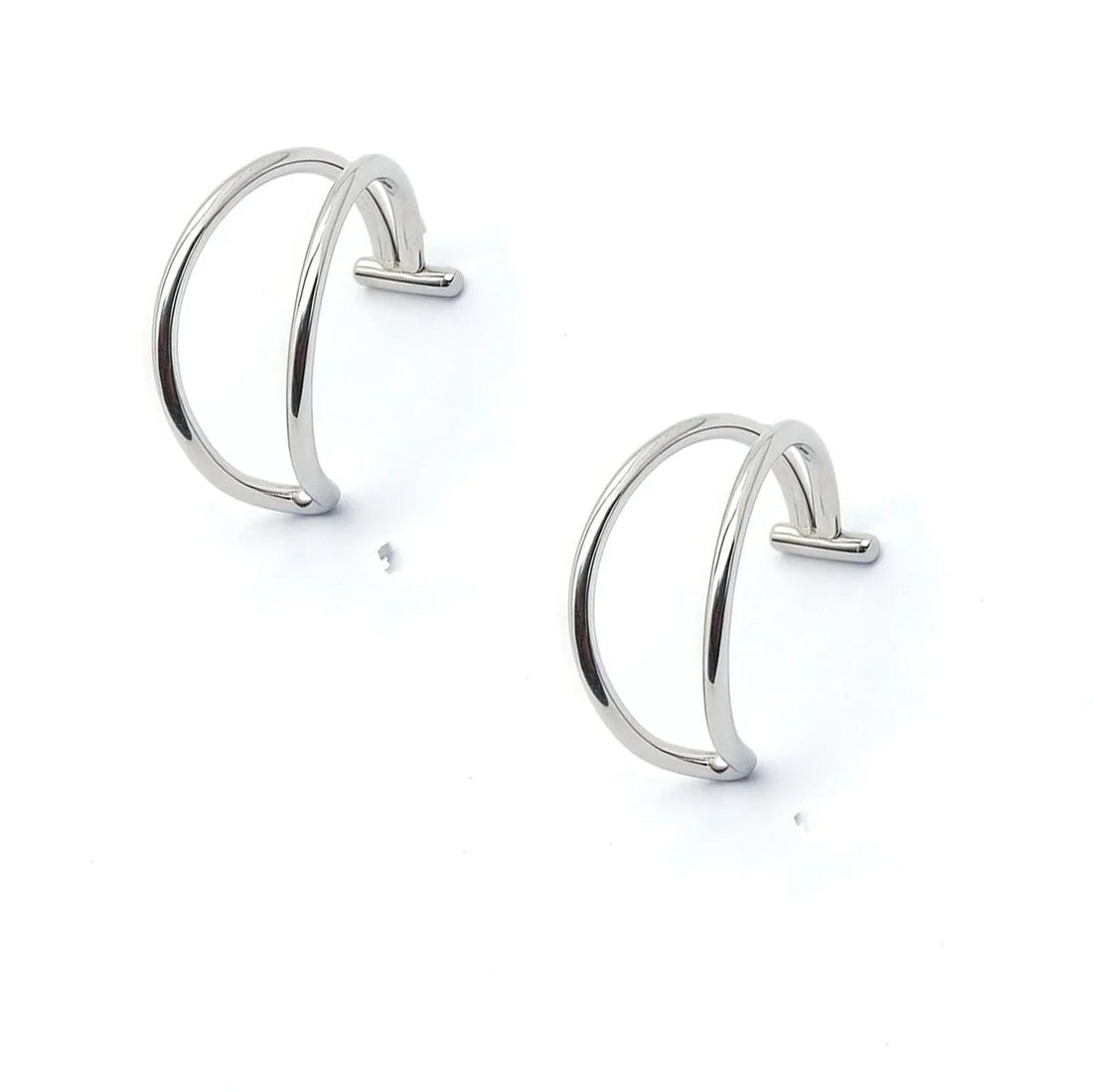 2 Piece Set Stainless Steel Clip-On Nose and Lip Rings | Punk Style Fake Piercing Jewelry