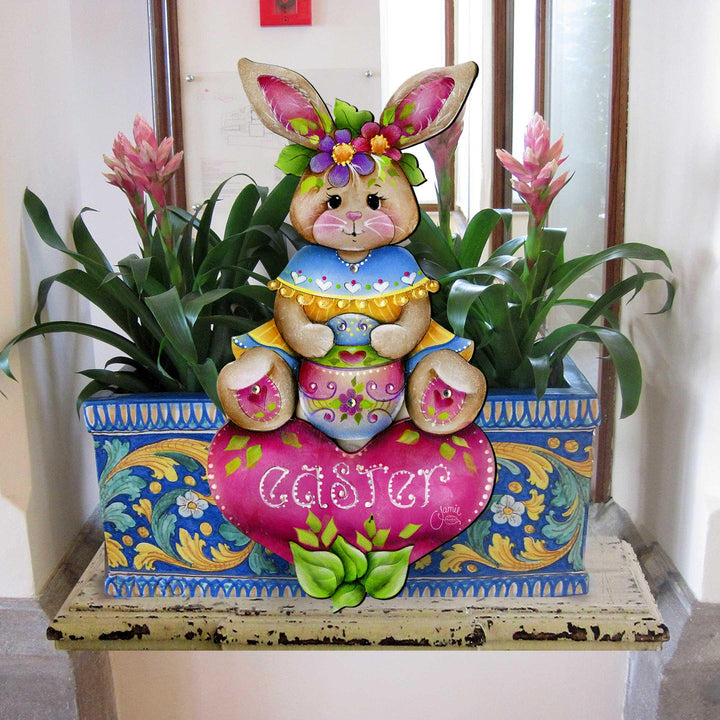 Easter Bunny Wooden Door Hanger