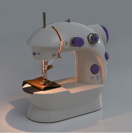 Mini Electric Sewing Machine — Portable, Built-In Light, 4 Plugs