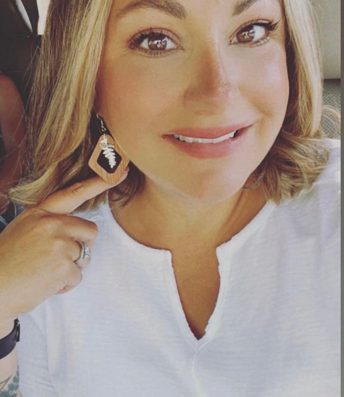 Beautiful Gold Leaf Wood Earrings