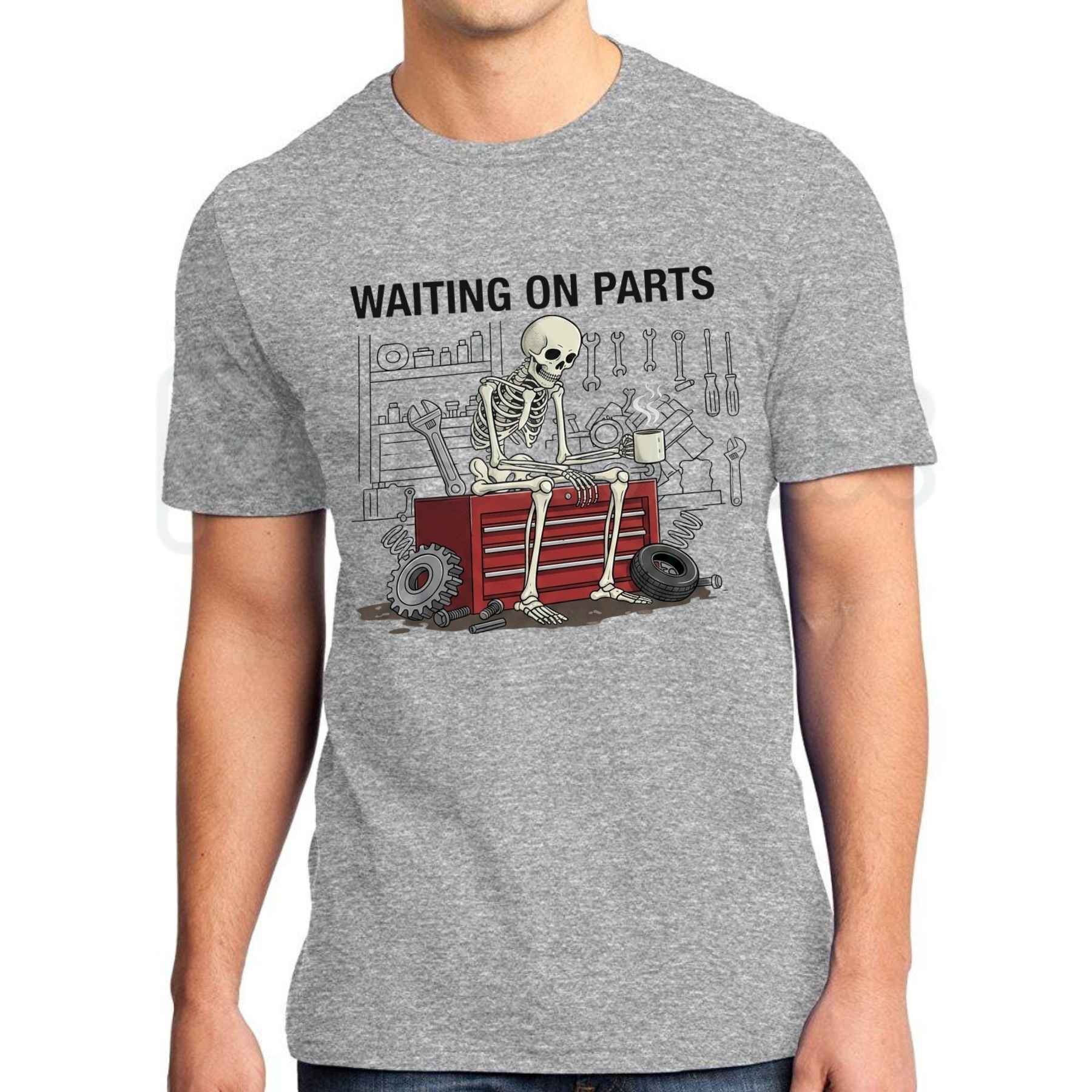 Wrench & Bones Garage Skeleton Tee – Funny Car Enthusiast Gift, Mechanic Humor Graphic Shirt for Men & Women