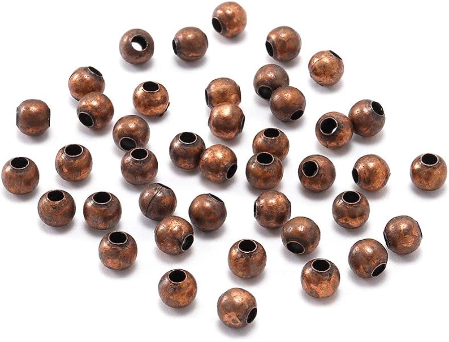 3mm Electro-Plated Round Beads - Base Metal Spacer Beads - Sold Individually