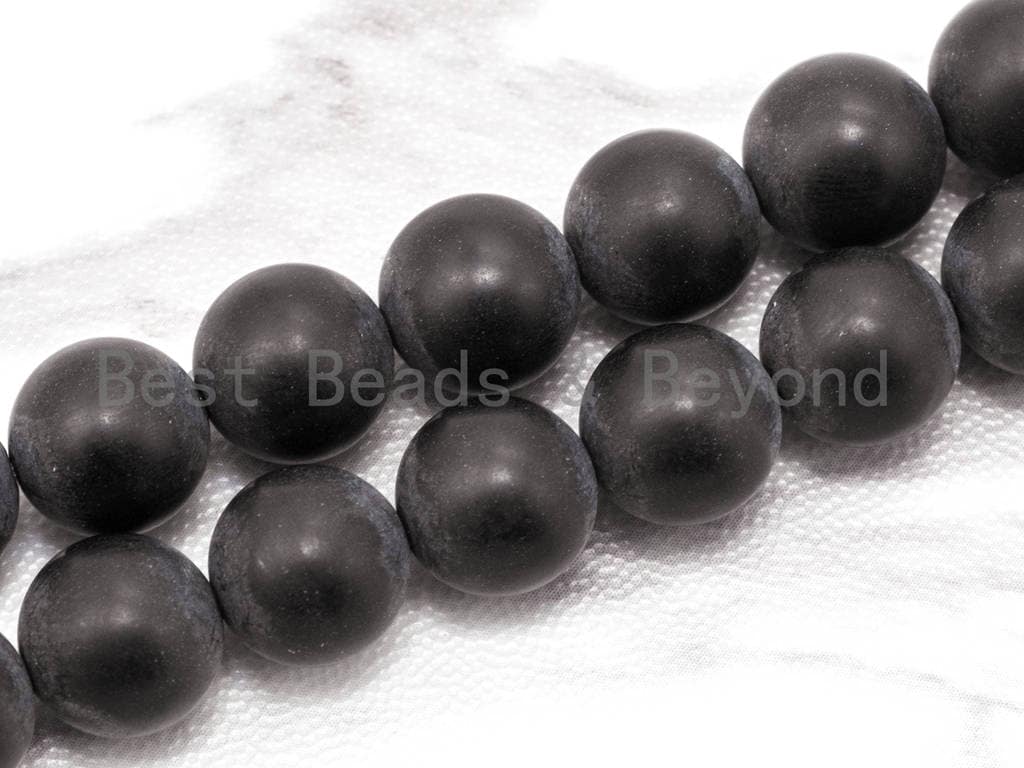 Quality Matte/Shiny Black Onyx Round Smooth Beads, sku#Q3
