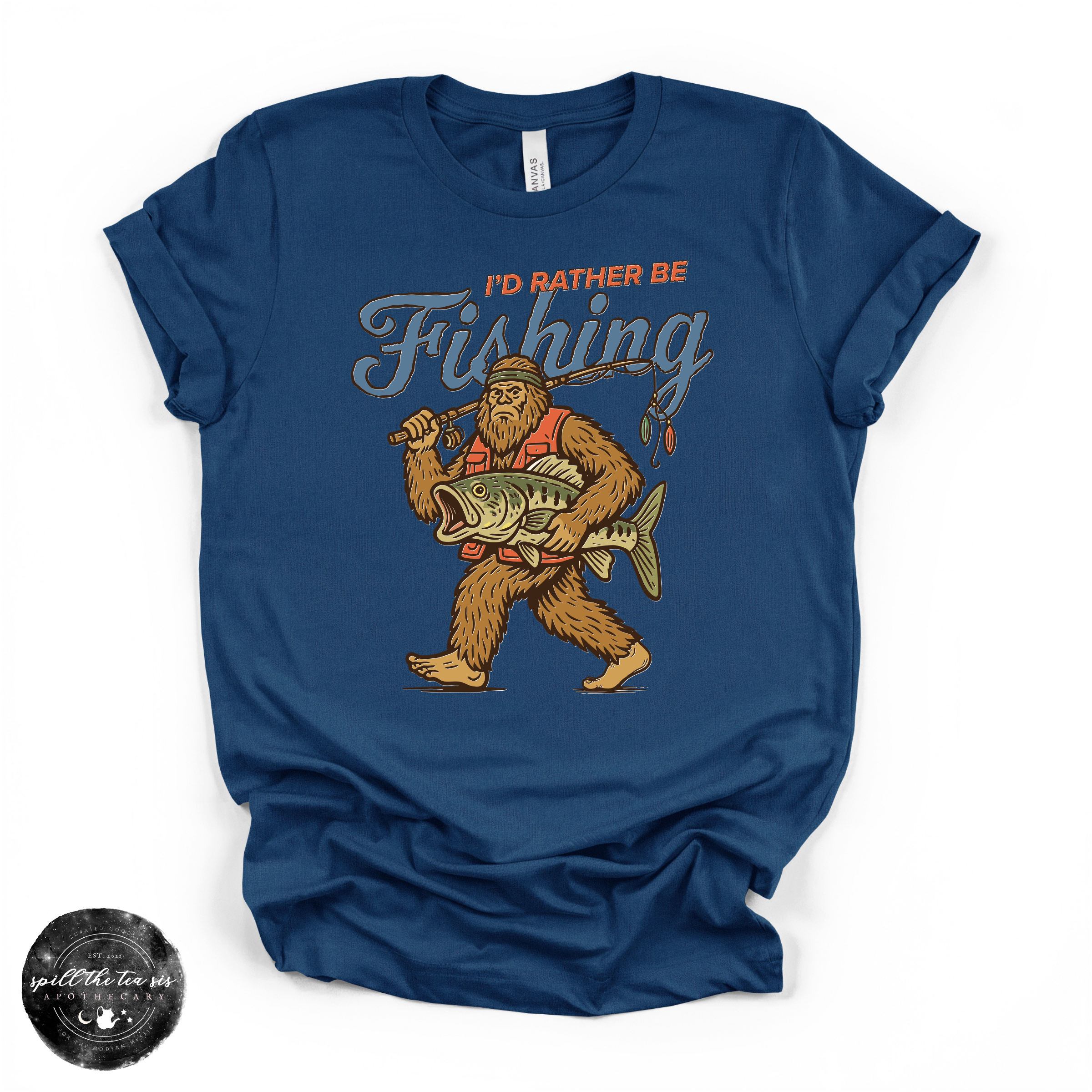 I'd Rather Be Fishing Bigfoot Tee | Funny Sasquatch Graphic T-Shirt