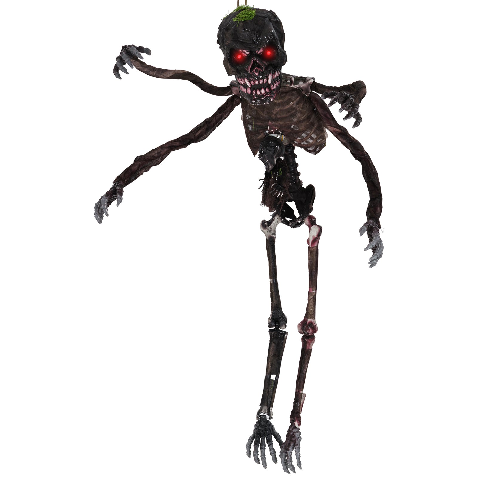 6 Feet Animated Halloween Decoration with 4 Arms Red LED-lit Eyes & Spooky Sounds