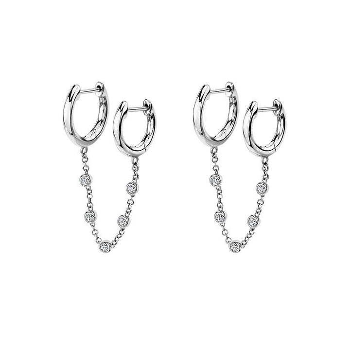 18K Gold Geometric Punk Hip-Hop Statement Earrings