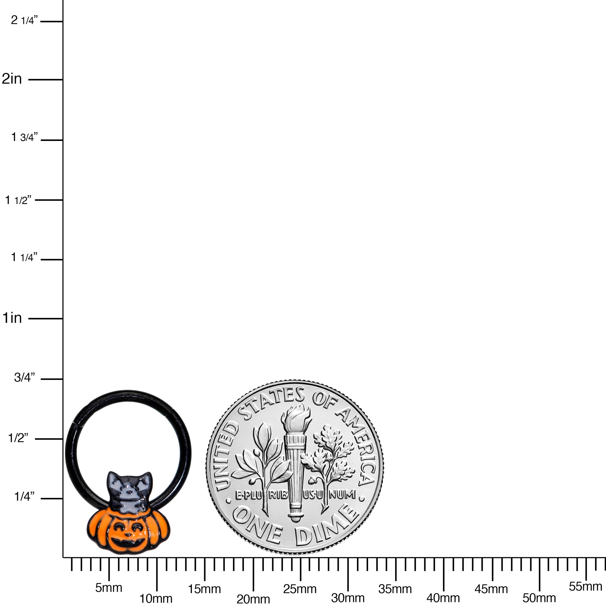 Black Cat Surprise Pumpkin Halloween Hinged Segment Ring