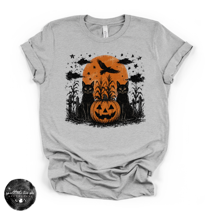 Black Cats Jack O'Lanterns Tee