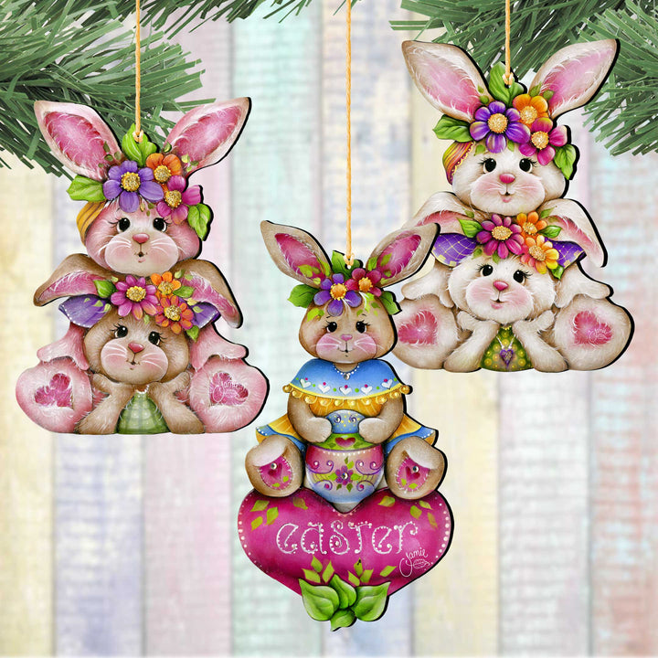 Easter Bunny Ornament Set