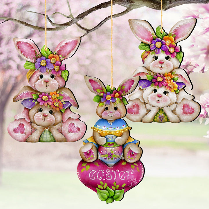 Easter Bunny Ornament Set
