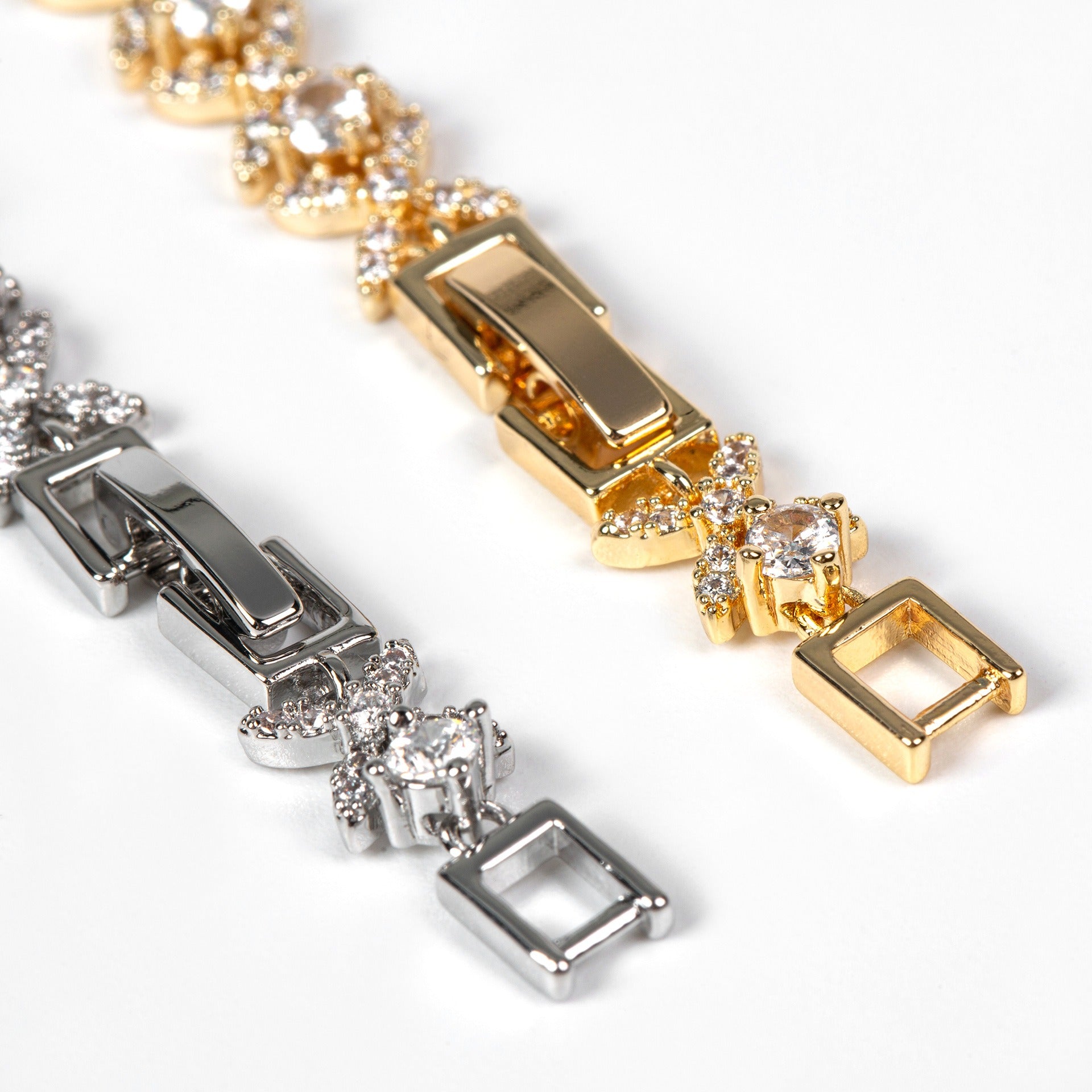 Cubic Zirconia Cross Charm Bracelet