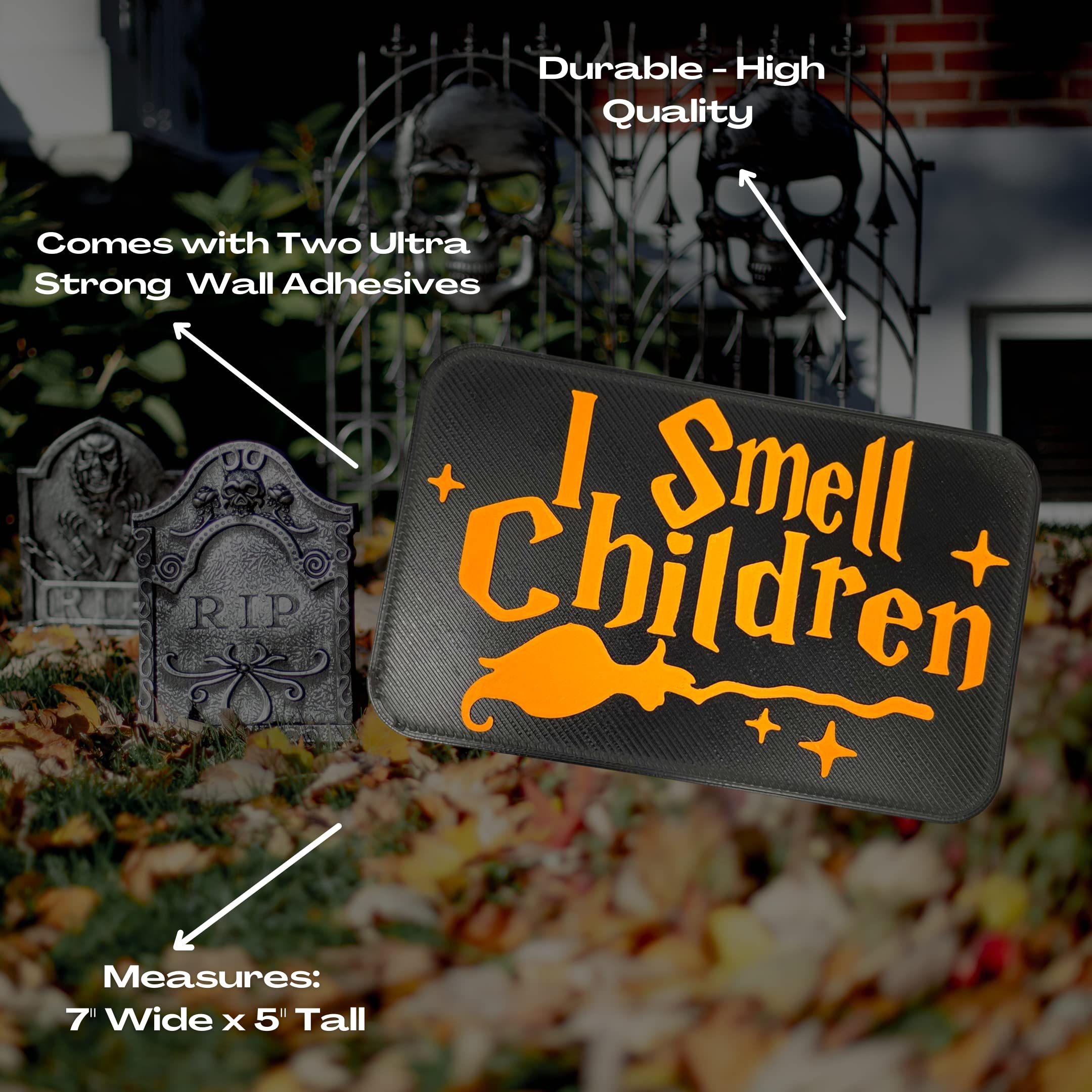I Smell Children Door or Wall Sign - Hocus Pocus Inspired Sign for Halloween or Spooky Party Decoration - Made in USA!