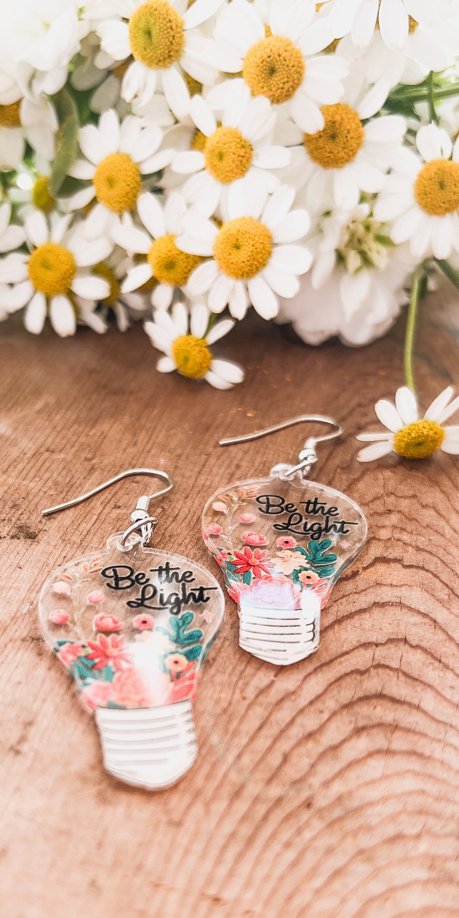 Acrylic Be the Light Earrings