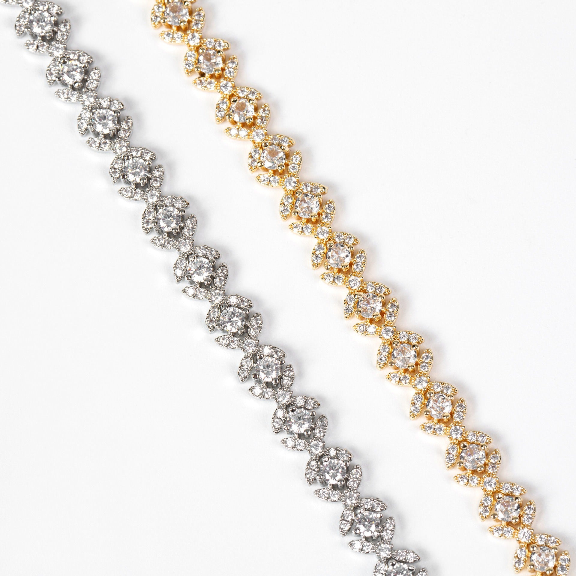Cubic Zirconia Cross Charm Bracelet