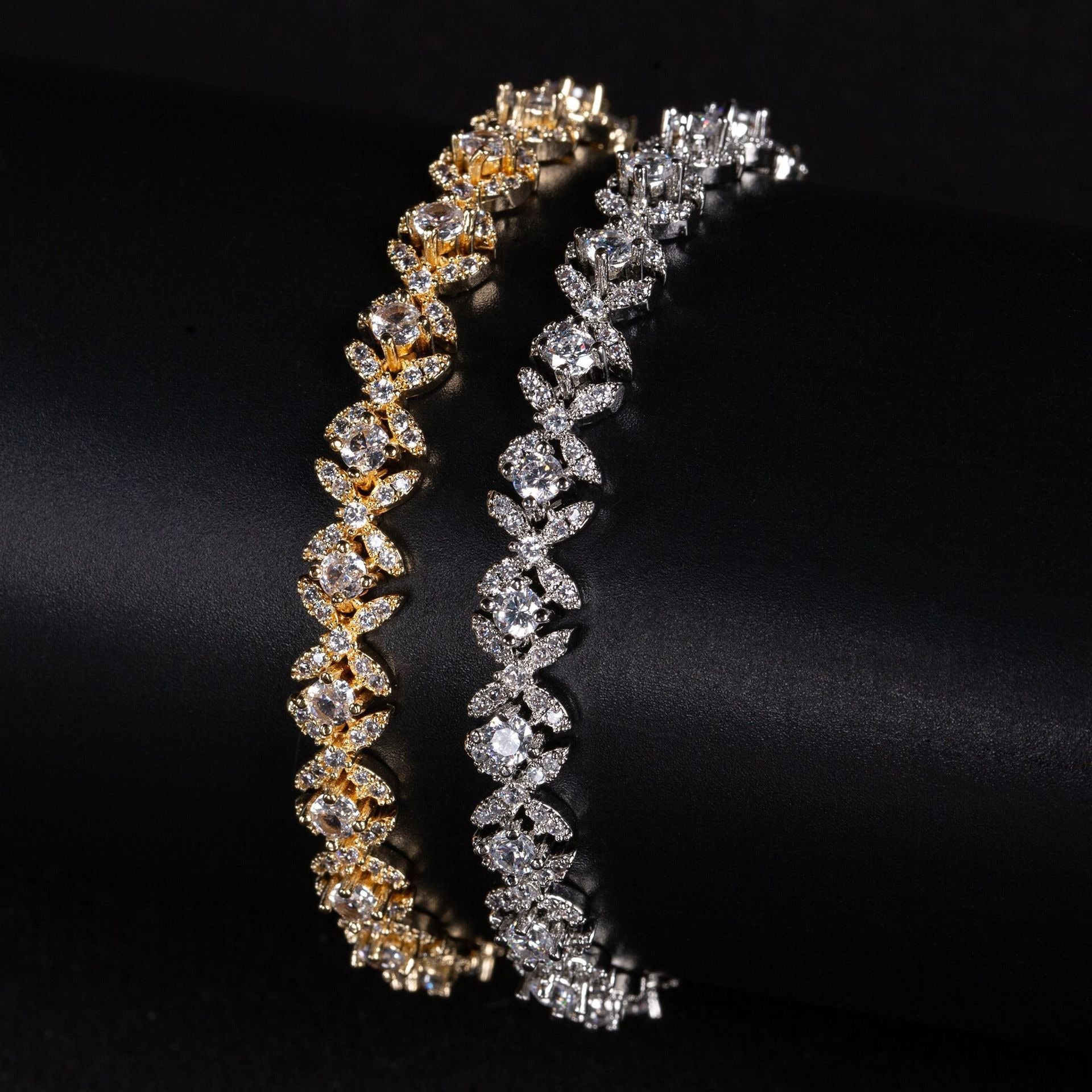 Cubic Zirconia Cross Charm Bracelet