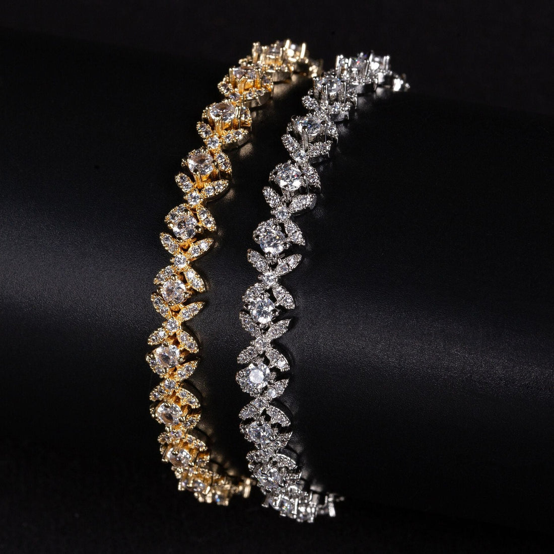 Cubic Zirconia Cross Charm Bracelet