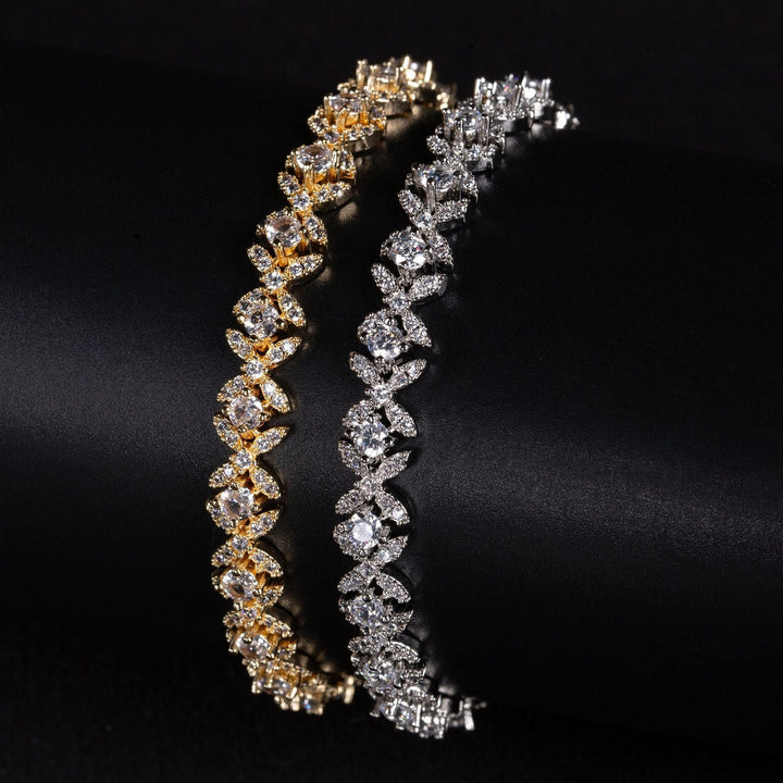 Cubic Zirconia Cross Charm Bracelet