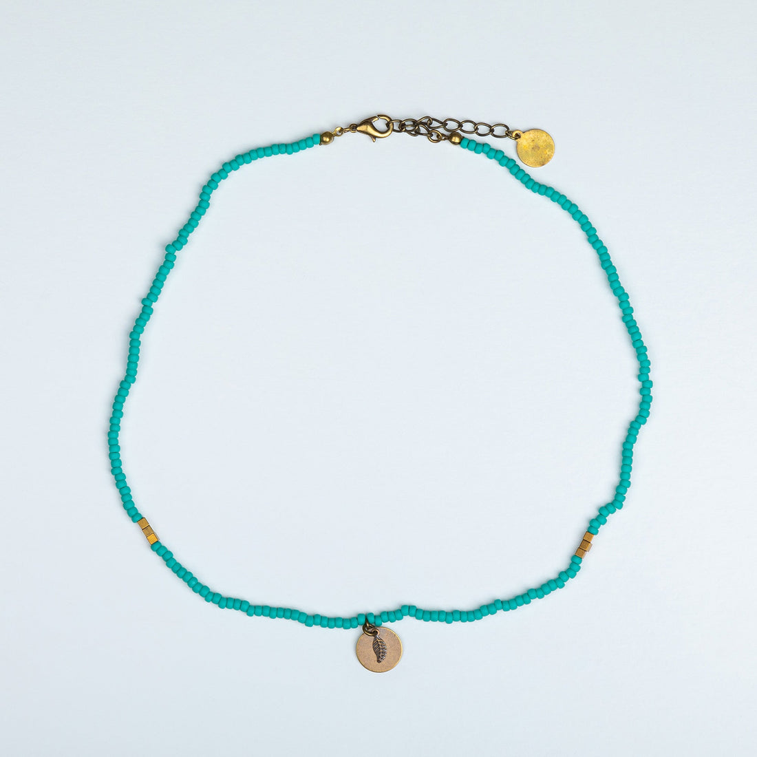 Iraqi Leaf Charm Beaded Necklace