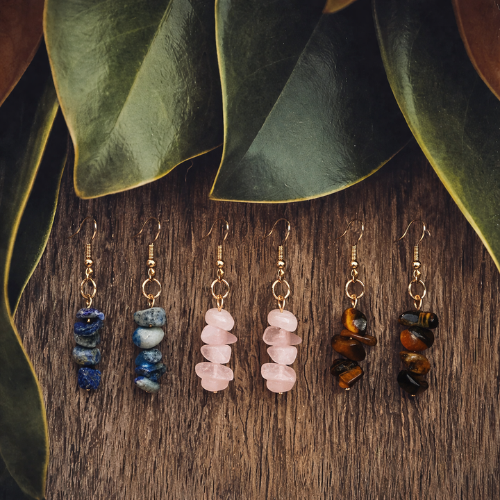 Three-Piece Natural Stone Earring Set