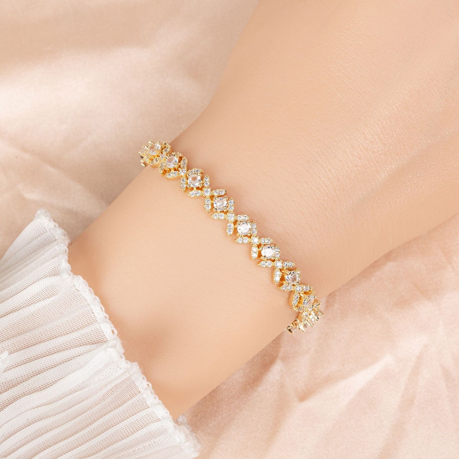 Cubic Zirconia Cross Charm Bracelet