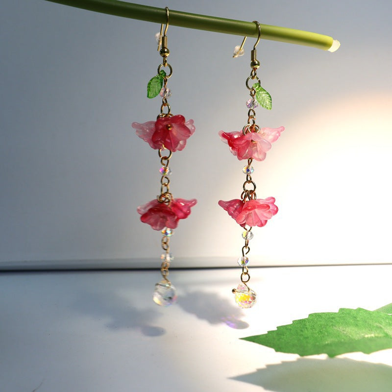Chinese Advanced Color Creative Plant Pendant Earrings