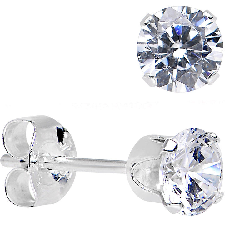 2mm Cubic Zirconia 925 Sterling Silver Stud Earrings