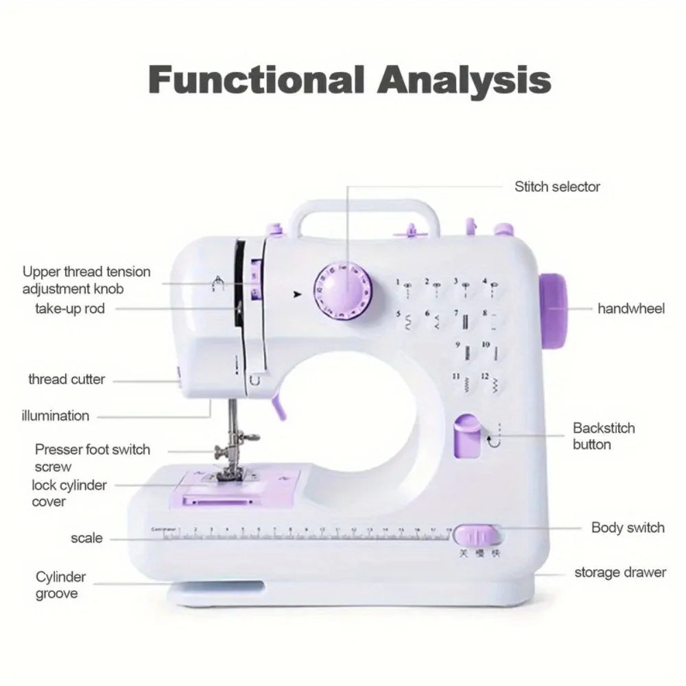 Electric Sewing Machine Kit with Extension Table and Foot Pedal